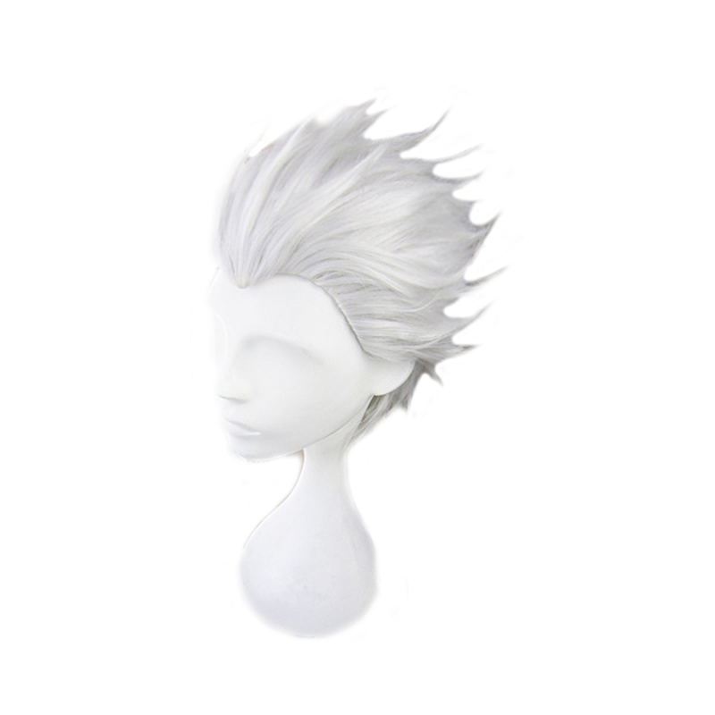 Vergil-合成コスプレウィッグ,ショートヘアエクステンシ - Men Accessories Silver のレビューと価格