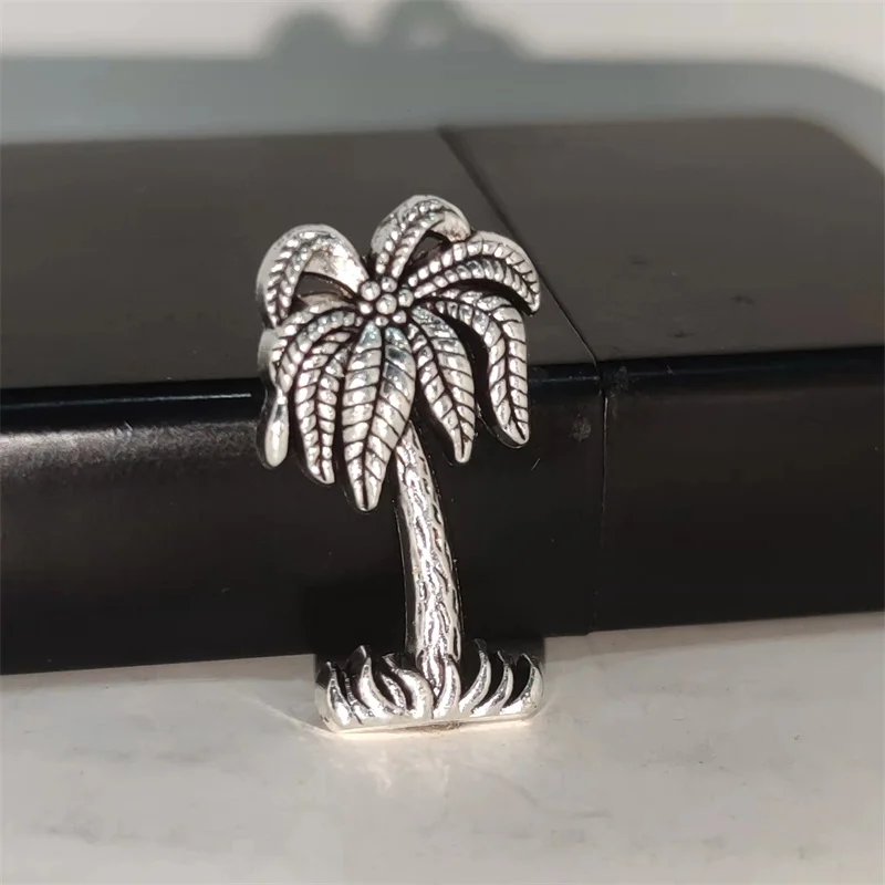 クリエイティブシルバーココナッツツリー DIY 合金バッジ  - Men Accessories Silver のレビューと価格