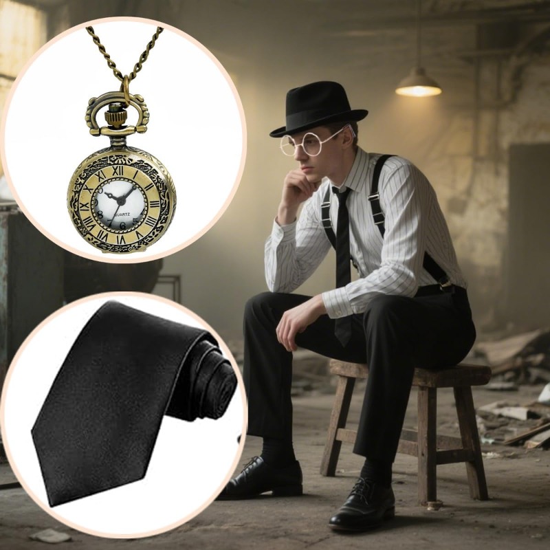 1920年代メンズコスチュームアクセサリーセットギャングスタ - Men'S Accessories In The 1920S のレビューと価格